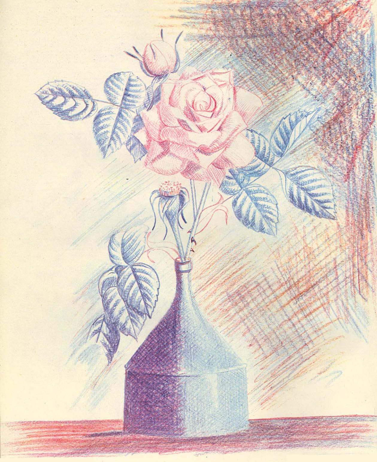 نقاشی گلدان ساده